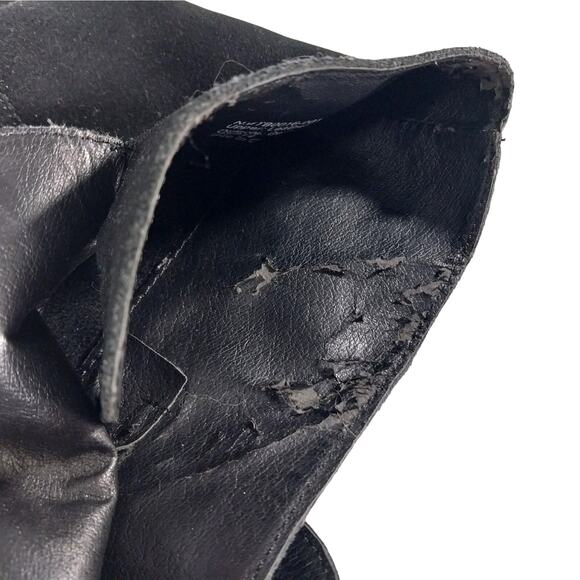 NAUGHTY MONKEY! BLACK GENUINE LEATHER WESTERN TRIPLE ANKLE WRAP BOOTS! SZ 7.5M - Picture 8 of 10